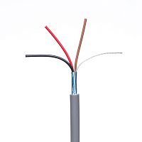 Кабель сигнальный коммуникационный 3 провода, 26AWG, бухта 50м, экранированный, серый 