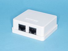 Розетка компьютерная, 2 порта RJ-45 кат. 5е, тип KRONE, белая 