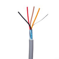 Кабель сигнальный коммуникационный 4 провода, 24AWG, бухта 50м, экранированный, серый 